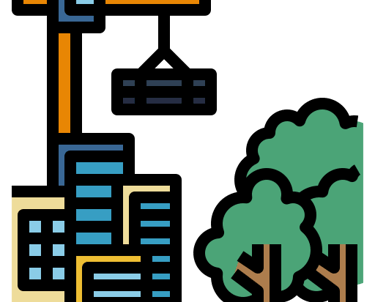 Construction and trees icon for development arborist reports