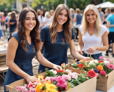 A group of diverse married women participating in a community event.