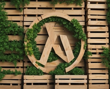 A workshop scene showing workers refurbishing wooden pallets.