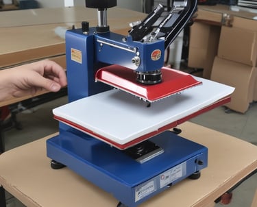 An image of a heat press machine in action.