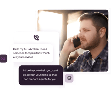 Professional on the phone in the field on the job.