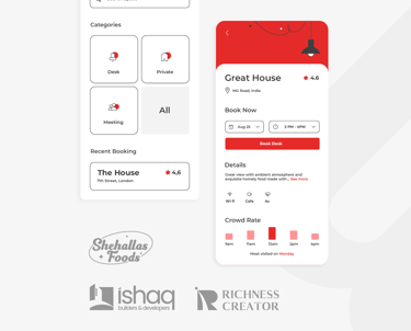 ui/ux screens of applications