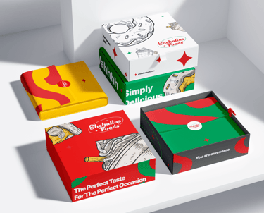 packaging for home made food products with popping colors and modern designs