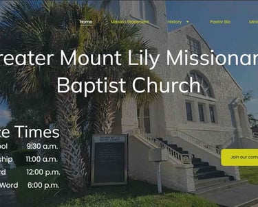 Creations and Solutions: Greater Mount Lily Missionary Baptist Church website nail