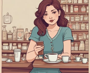 A barista skillfully pouring latte art into a cup of coffee.