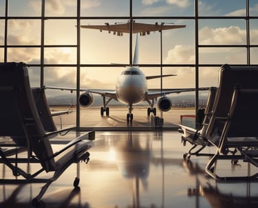 A black and white image of a large double-decker bus with the words 'IF-TRAVEL' displayed on the side along with a phone number. The bus is parked on a grassy field under a clear sky. The front entrance door of the bus is open, and there are six wheels visible on the side.