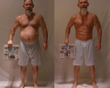  Transformação de emagrecimento com dieta balanceada e treino regular. Resultados visíveis.