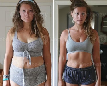 Transformação visível após 2 meses de dieta saudável e musculação regular.