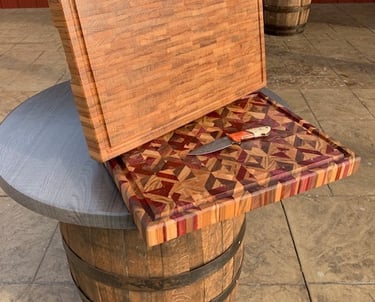 Large Bourbon Barrel and Large Chaos end grain cutting boards