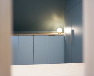 dressing, bleu, agencement sur mesure