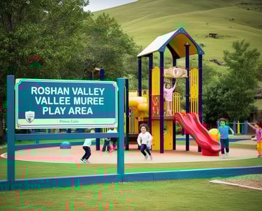 a children's playground area with a playground area and a playground area