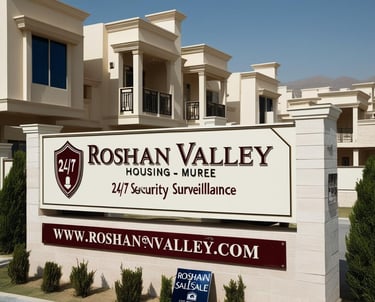 a sign for roshan valley housing