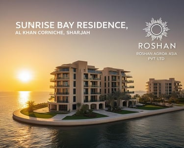 a sunset view of a resort in the middle of the day