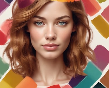 A woman receiving a professional hair coloring treatment in a bright salon.