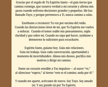 a prayer written in spanish on a brown background