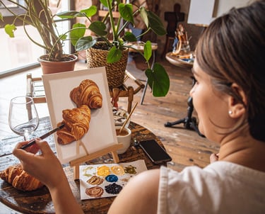 Croissant and Painting