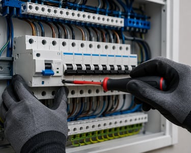 Installation professionnelle d’un tableau électrique par un électricien qualifié pour une distributi