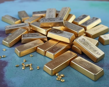 a bunch of gold bars with some gold bars
