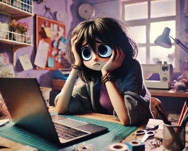 artisane en détresse avec son site internet