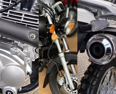 a motorcycle with a motorcycle engine and a motorcycle