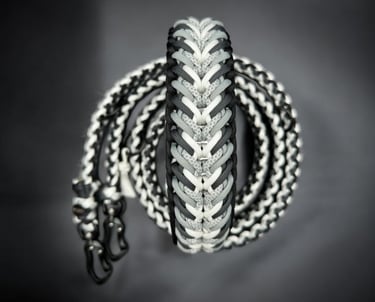 Collar y correa para mascota elaborada a mano con paracord