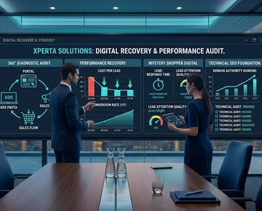 Auditoría digital 360 con análisis de canales de marketing y conversiones