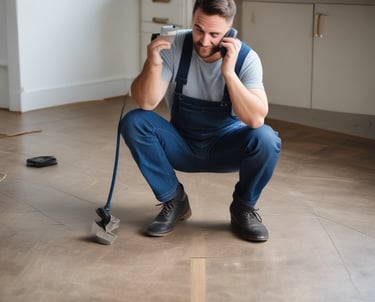 A modern floor restoration process in action.