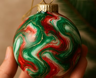 marbled ornaments