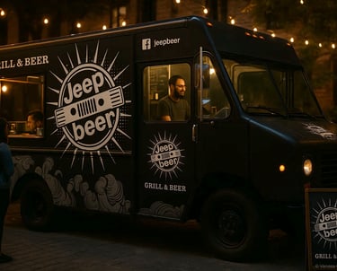 a truck with a man in the back of it