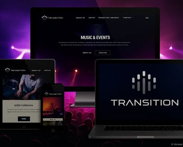 a laptop computer and a laptop computer screen with a music event