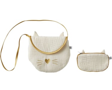 sac a main chat avec porte monnaie