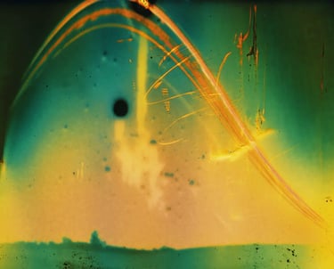 A photo featuring a yellow and green object symbolizing the sun's six-month path.