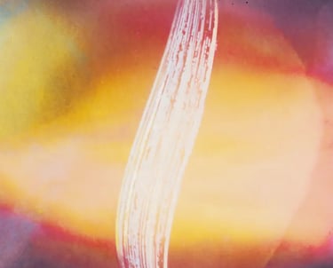 Three moths of sun path in yellow and pink