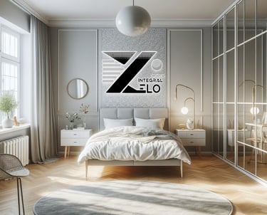 Imagen Diseño y pintura de de gris de una habitación.