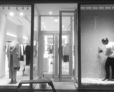 vitrine d'une boutique en enduit chaux