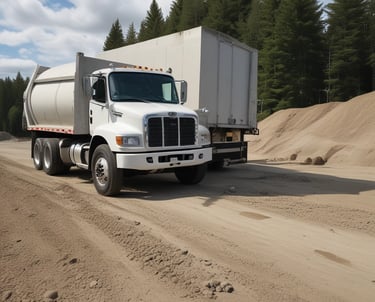 a truck with a tankless water tank on it