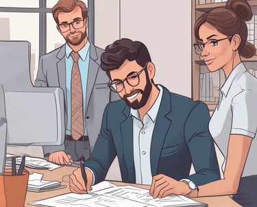 A group of young men and one woman are seated in a sewing workshop, with sewing machines and spools of thread visible. The men are wearing work attire and are seated in front of machines, seemingly involved in textile work. The setting appears to be a vocational or educational environment.