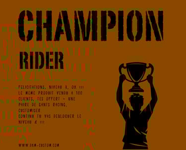 BADGE CHAMPION RIDER DKM CUSTOM