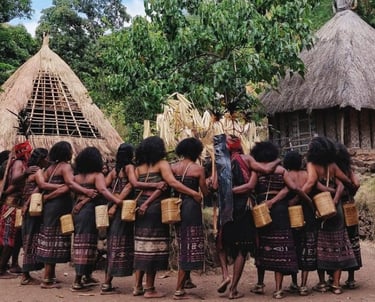Traditional Abui houses in Takpala Village in alor
