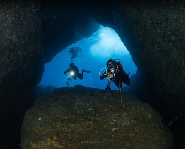 cave diving in alor