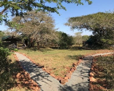 En suite safari tent sites with private kitchens at Albizia tented camp in Hluhluwe