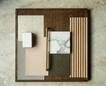 a selection of samples with different textures, matched by neutral tones