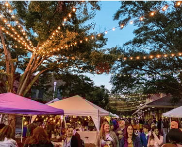 String give ethereal vibe to an outdoor market