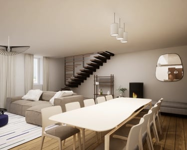 Visuel pièce de vue rénovation Guer