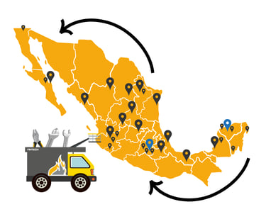 Mapa de cobertura de servicios fintech