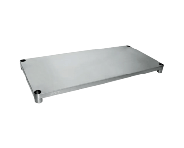 Solid stainless steel under shelves for extra bench storage.