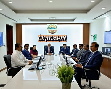 a group of people sitting around a table with laptops