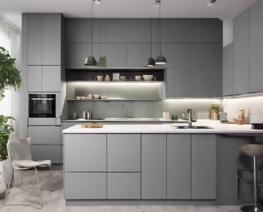 a kitchen with a refrigerator and a refrigerator freezer