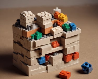 Three modern, oval-shaped, modular white houses are situated in a lush, green hilly landscape. Each house has large glass windows and wooden staircases leading up to their entrances. A beige canopy tent is set up in the grassy area in front of the houses, and a person is seen walking near the structure. The sun casts warm light, enhancing the scenic and serene atmosphere.