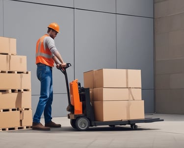 A delivery driver checking a schedule on a tablet next to a truck.